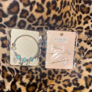 D'Bello Silver Bracelet and Hair Pin Set